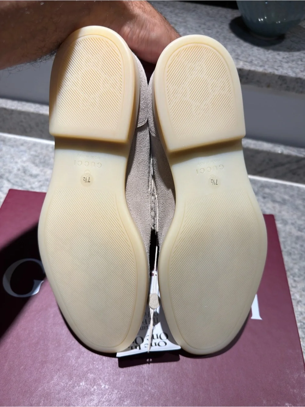 Gucci Men's Konrad Horsebit Loafer Oatmeal Suede Size 7.5 UK  8US New